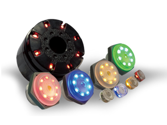 A range of colourful flash buzzer components