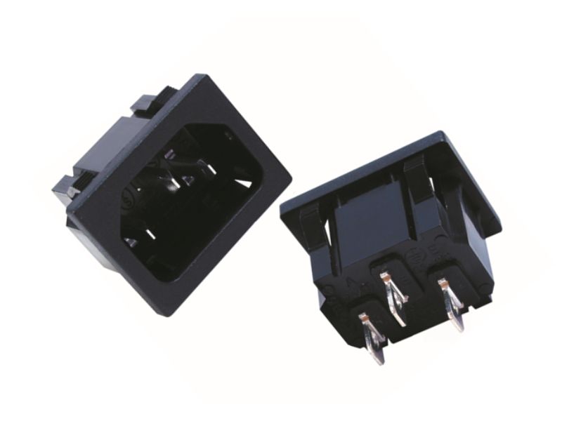 SS-120 Series power entry module on a white background