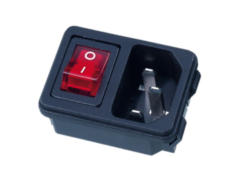 SS-120+RF-1003 power entry module on a white background